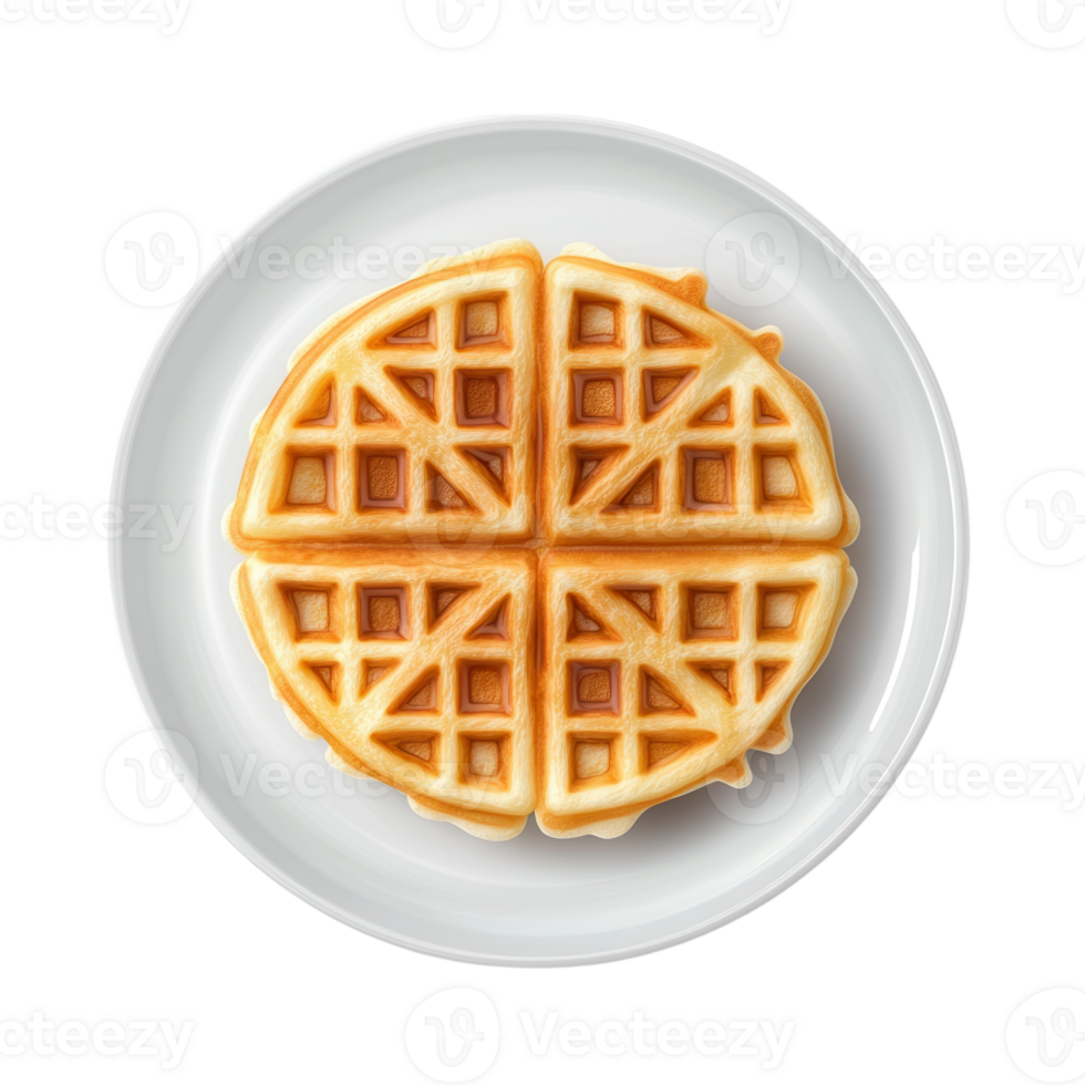 Waffles Breakfast Plate on transparent background. png