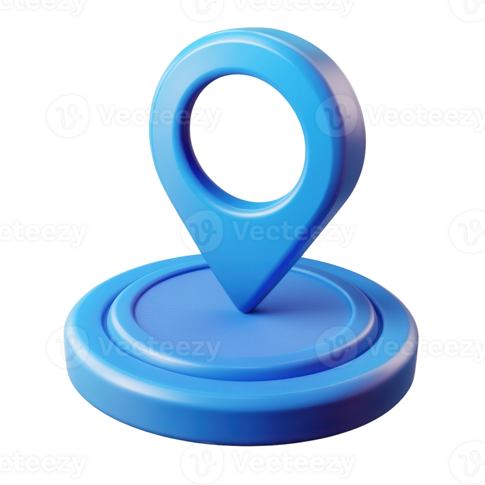 Blue Location Icon 3D on transparent background. png