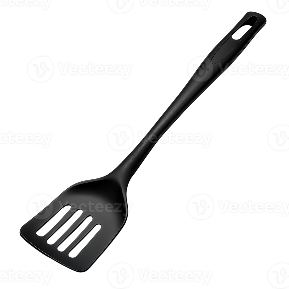 Black Cooking Spatula Product Shot on transparent background. png