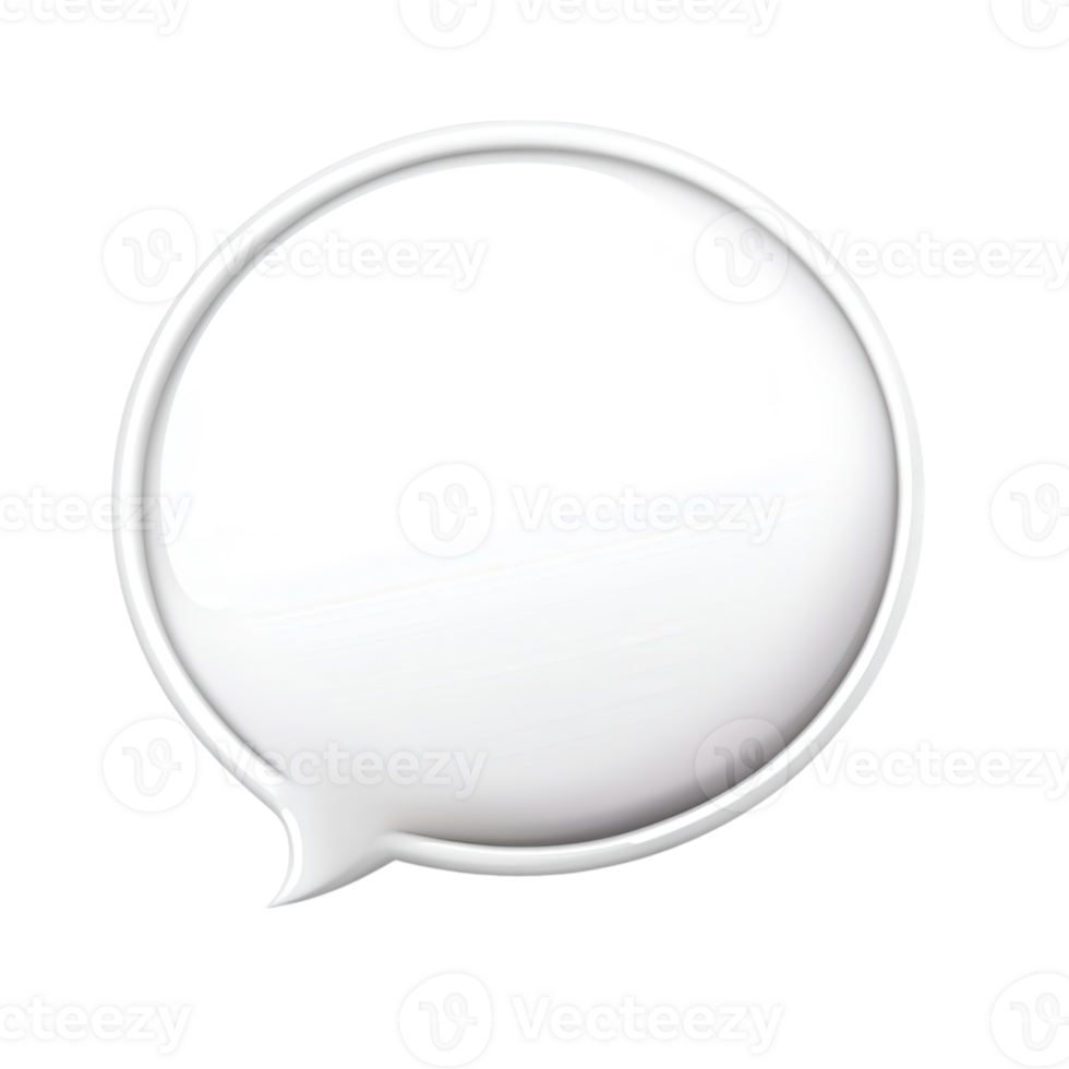 Blank White Speech Bubble on transparent background. png