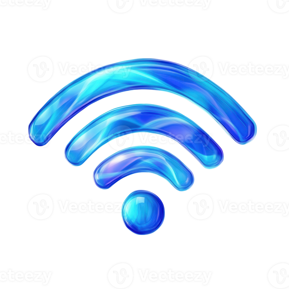 Blue Wifi Icon Digital Design on transparent background. png