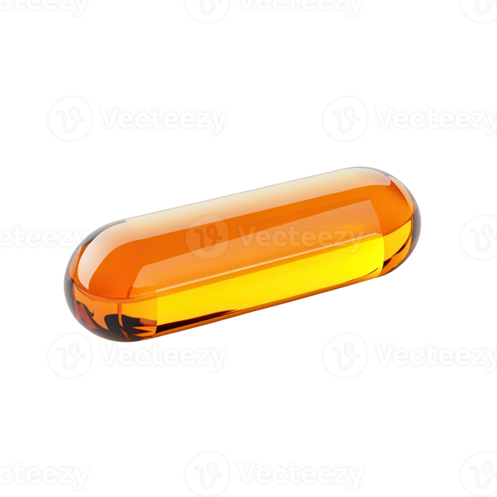 Vitamin D Capsule Supplement on transparent background. png
