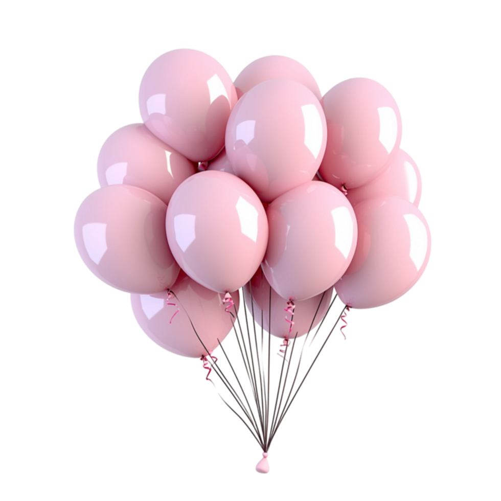 bunch of pink balloons rises gently in a dreamy atmosphere png