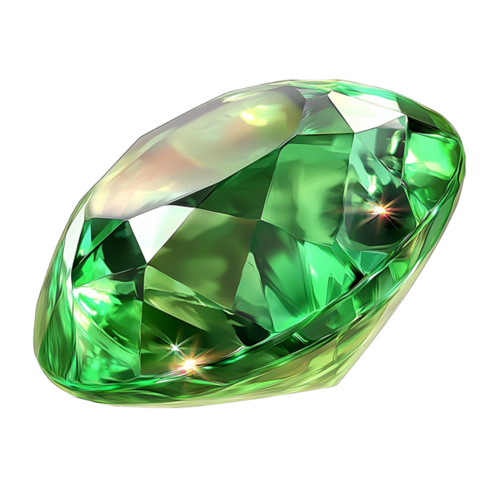 Green gemstone sparkles brilliantly with deep emerald hues reflecting the light png