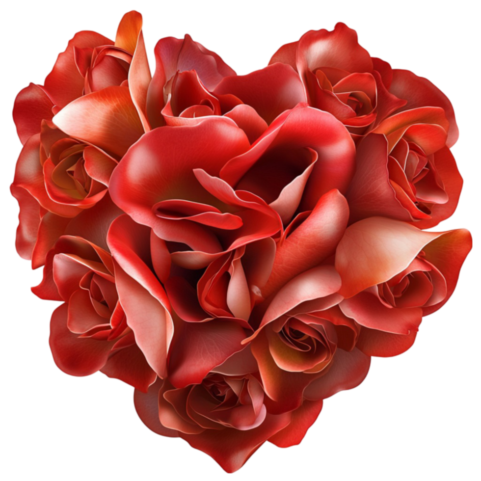 A vibrant bouquet of red roses isistically arranged in a compact and shape png
