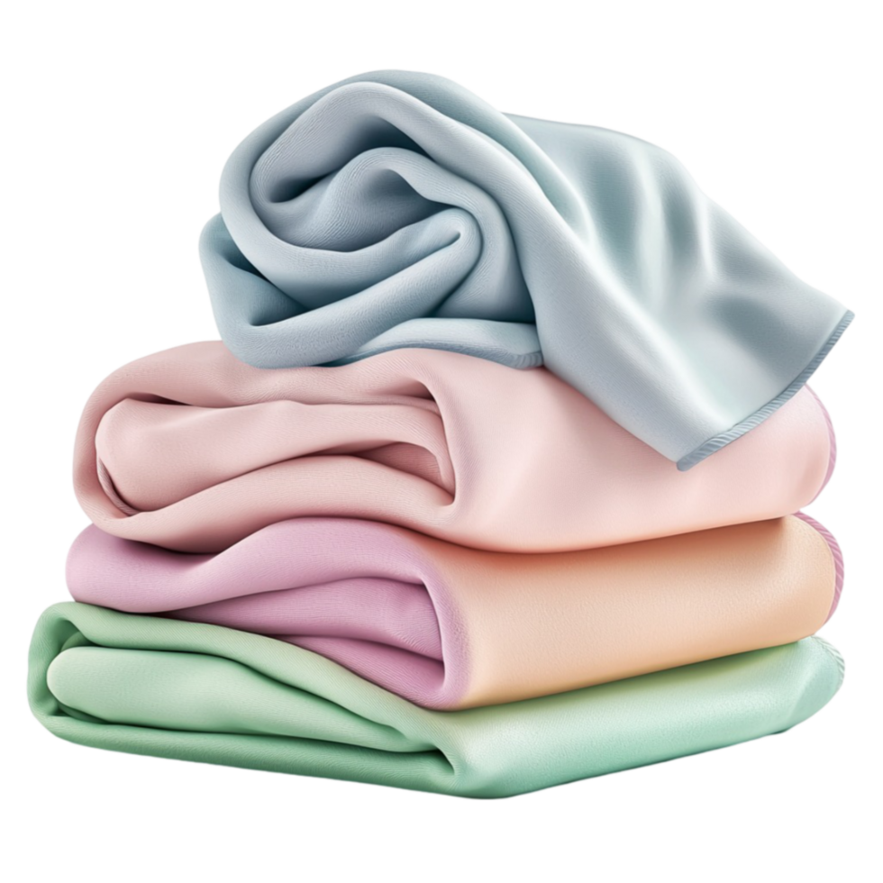 and neatly folded pastelcolored blankets look cozy and comfortable png