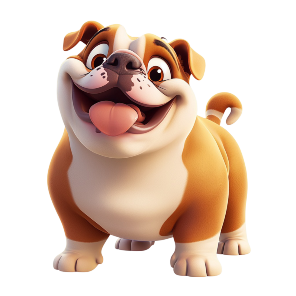 Cute and happy bulldog with a big smile looks playful and friendly png
