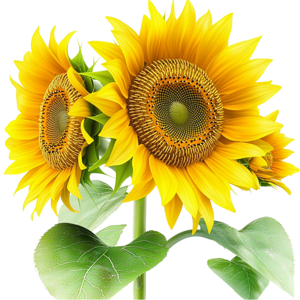 yellow sunflowers with large petals bloom with a vibrant and sunny energy png
