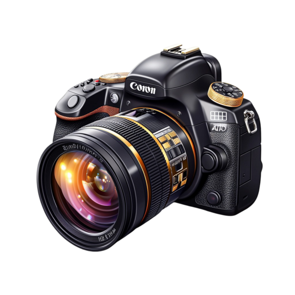 Professional DSLR camera with a large lens captures highquality graphs with precision png