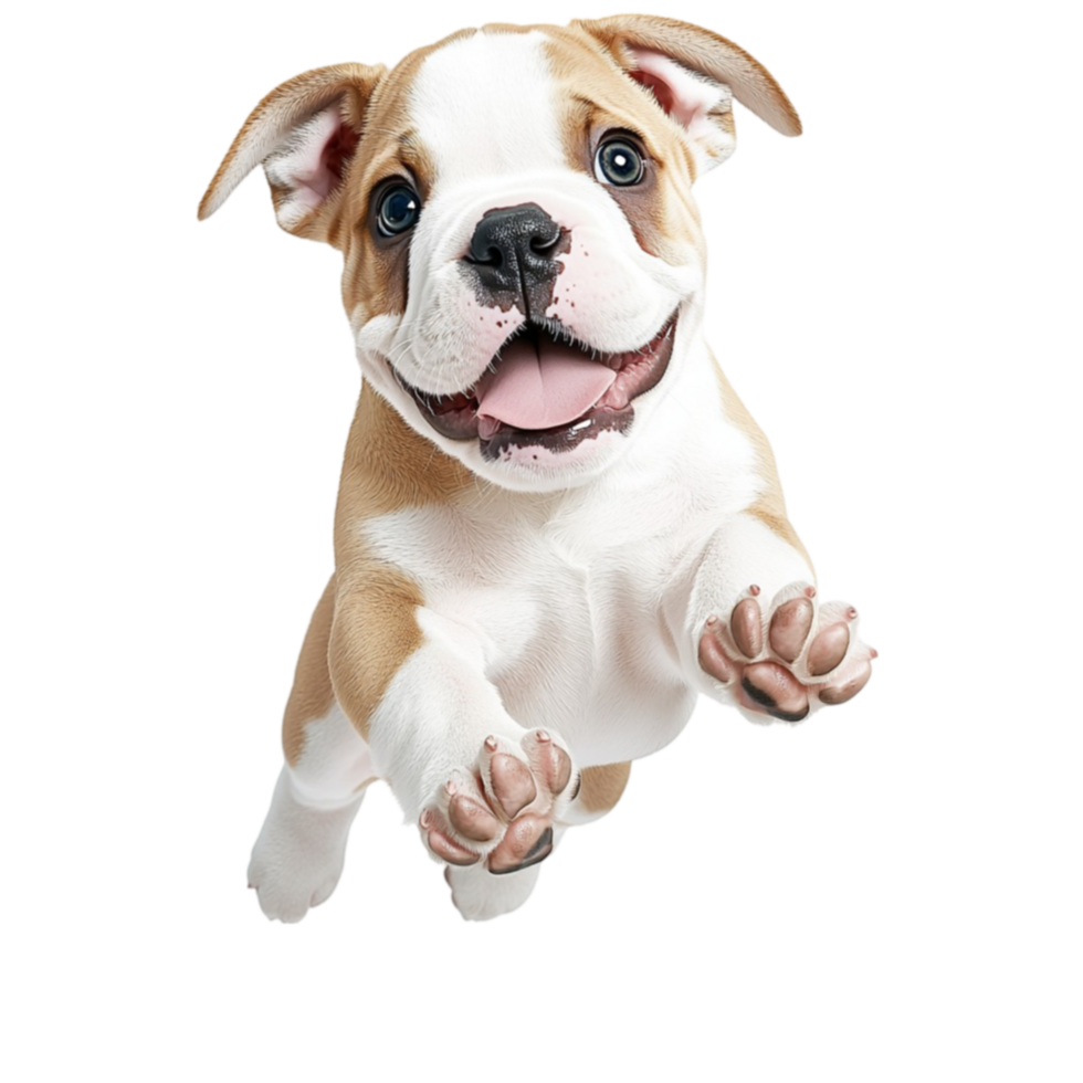 Playful puppy with floppy ears and a joyful expression is happily running towards the viewer png