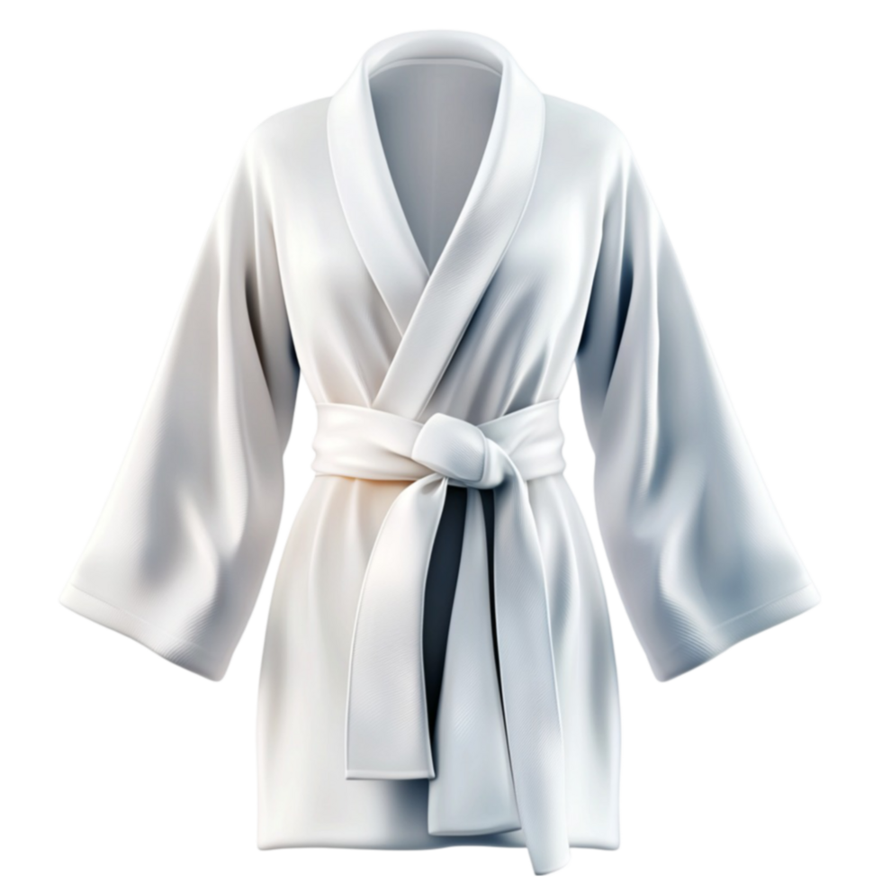 white bathrobe with a luxurious texture offers comfort and ation png