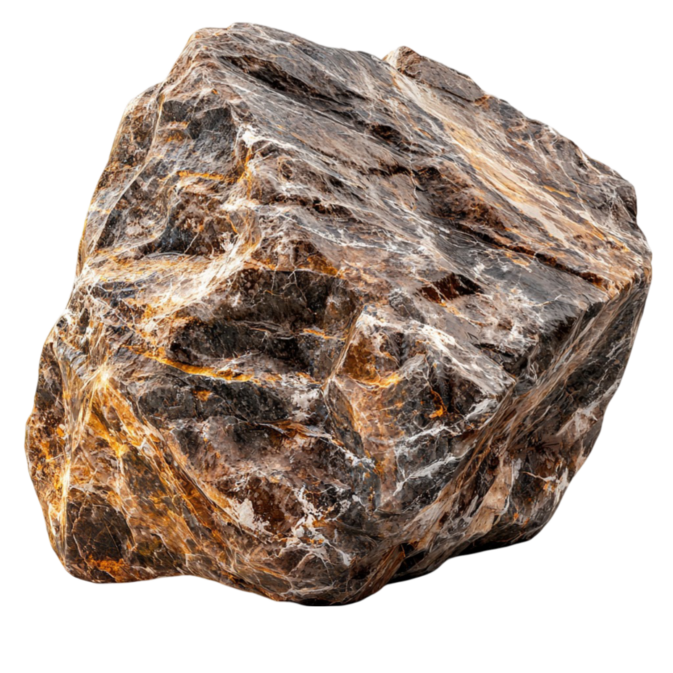 Rugged rock formation stands solid with rk streaks showcasing natural beauty png