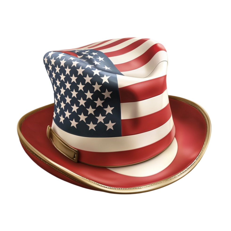 Patriotic hat with an American flag design represents national pride and unity png