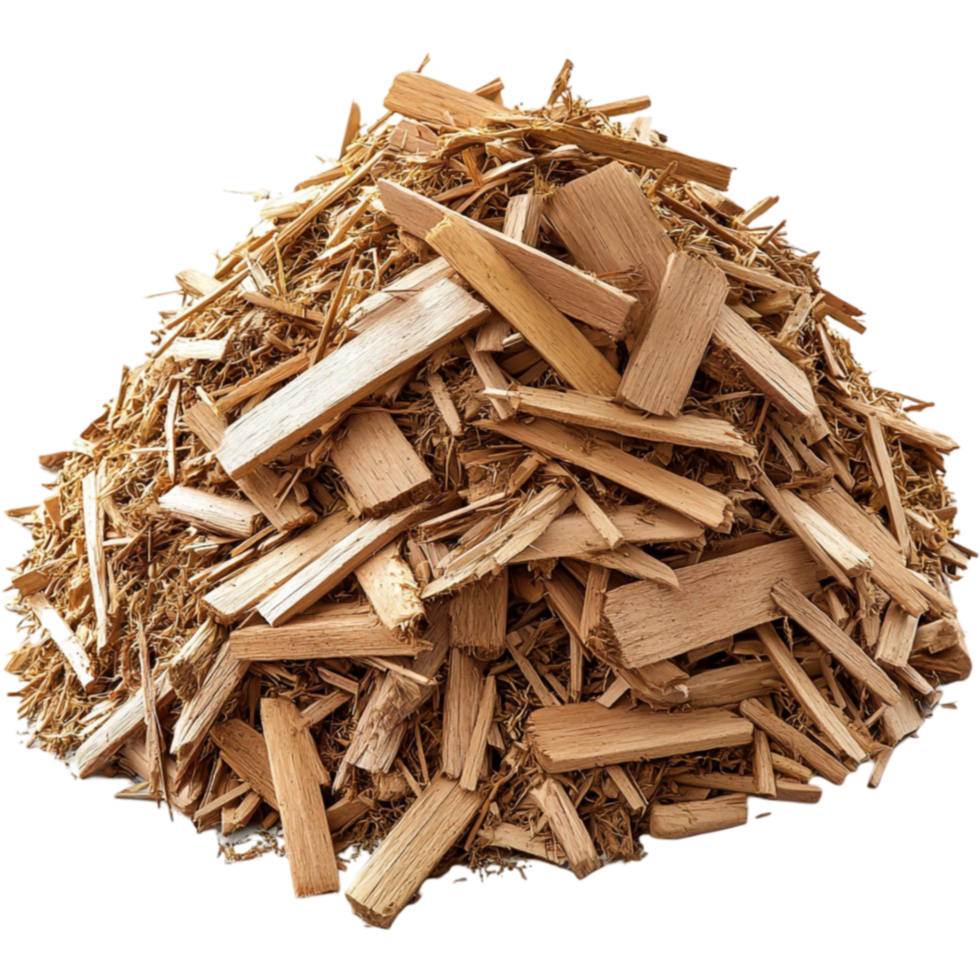 Pile of wooden chips showcases natural texture and is perfect for crafting and decoration png