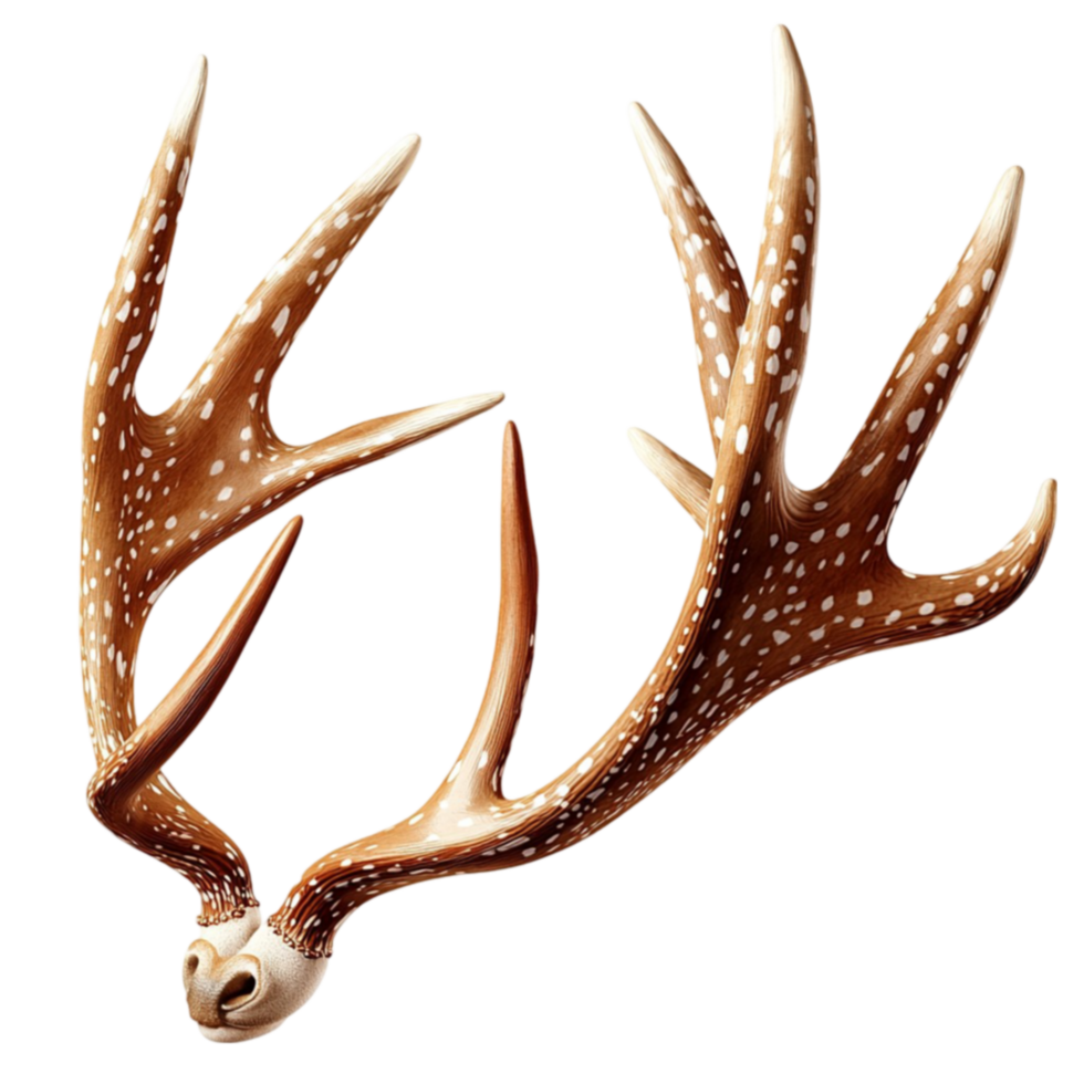 Deer antlers spread wide with brown points displaying majestic forest strength png