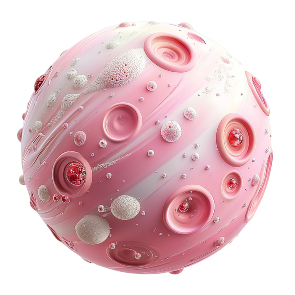Pink sphere sparkles with bubble patterns suggesting whimsical creativity png