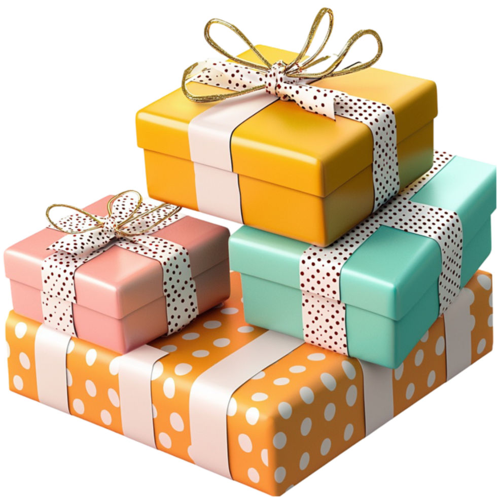 Gift boxes pile ly with colorful wrapping and ribbons awaiting celebration png