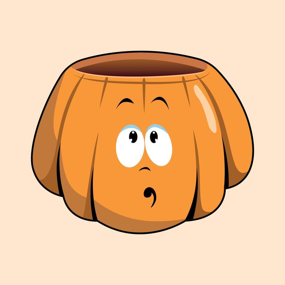 pumpkin icon for halloween on warm yellow background vector