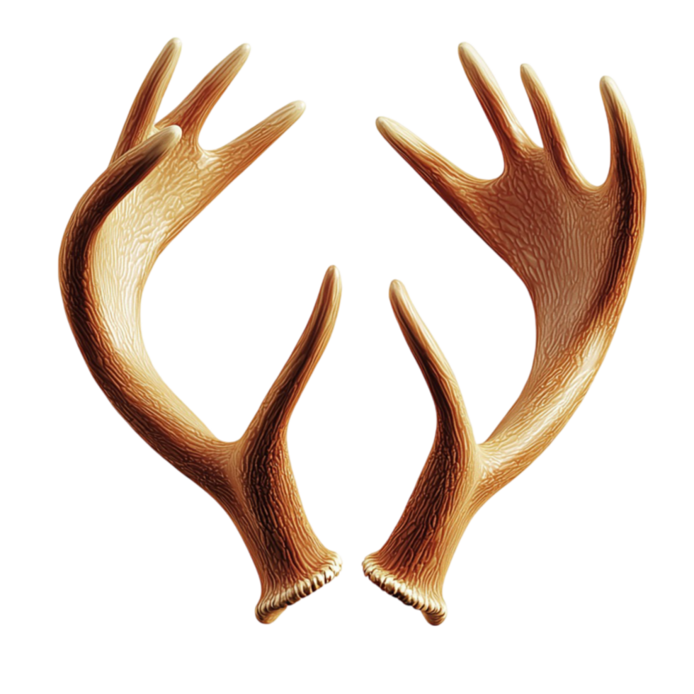 Large symmetrical deer antlers with sharp points look majestic and strong png
