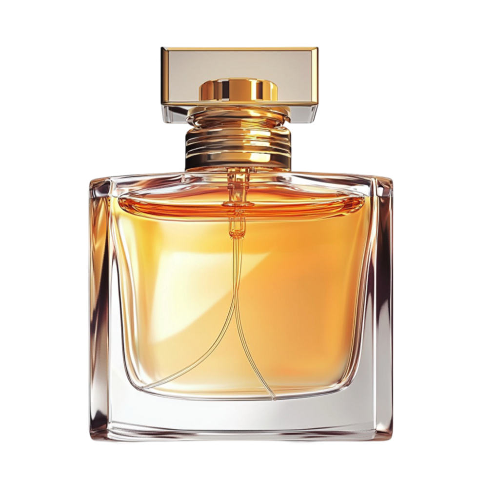 perfume bottle with golden looks luxurious and red png
