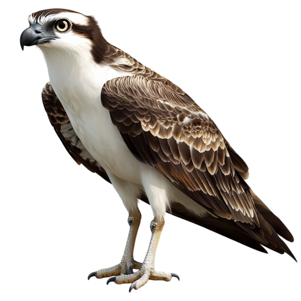 Osprey bird with sharp talons looks strong and watchful png