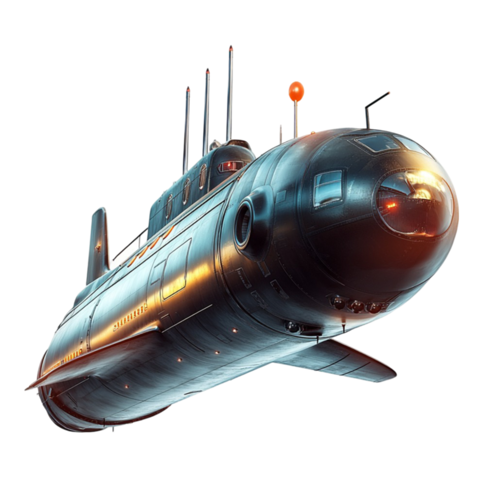 submarine with a streamlined design looks powerful and futuristic png