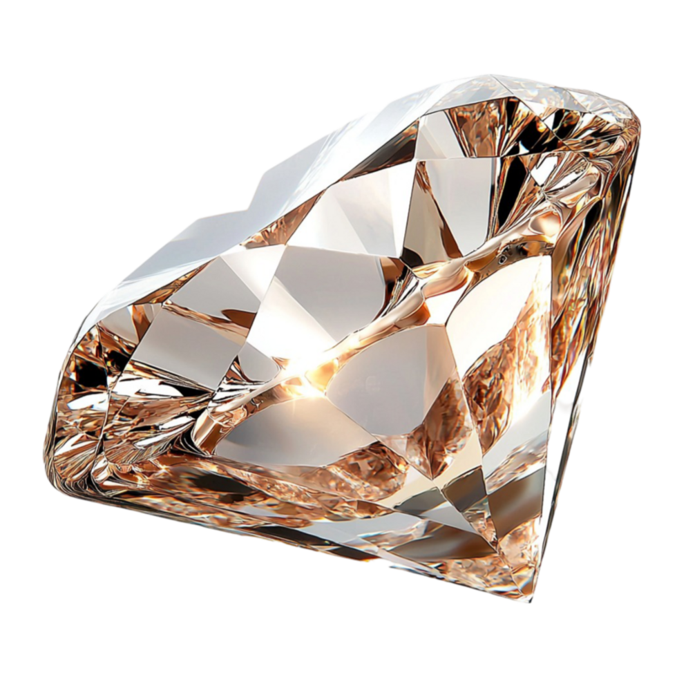 Sparkling cut diamond with sharp edges and reflections looks brilliant and valuable png
