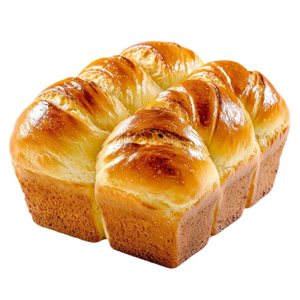Golden brown ly baked brioche bread with a shiny crust and texture looks warm and inviting png
