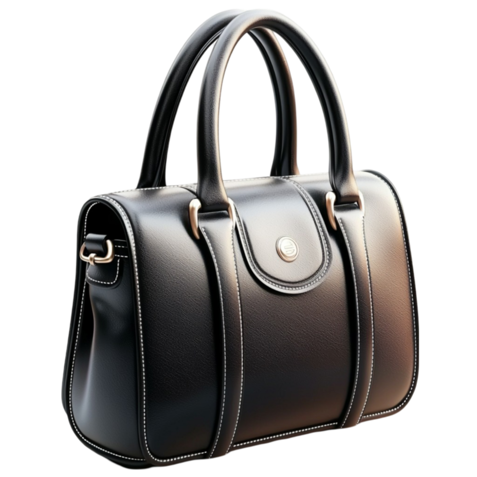 Black handbag stands out with its chic finish png