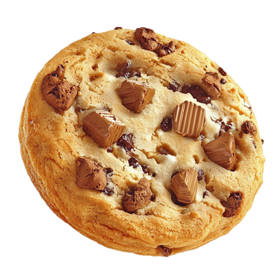 Peanut butter cookie is loaded with chocolate chunks png