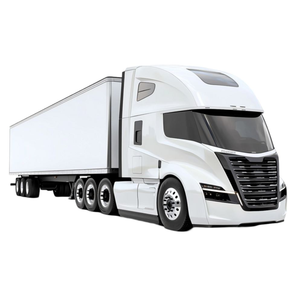 Sleek white semitruck with a aerodynamic design looks powerful and futuristic png