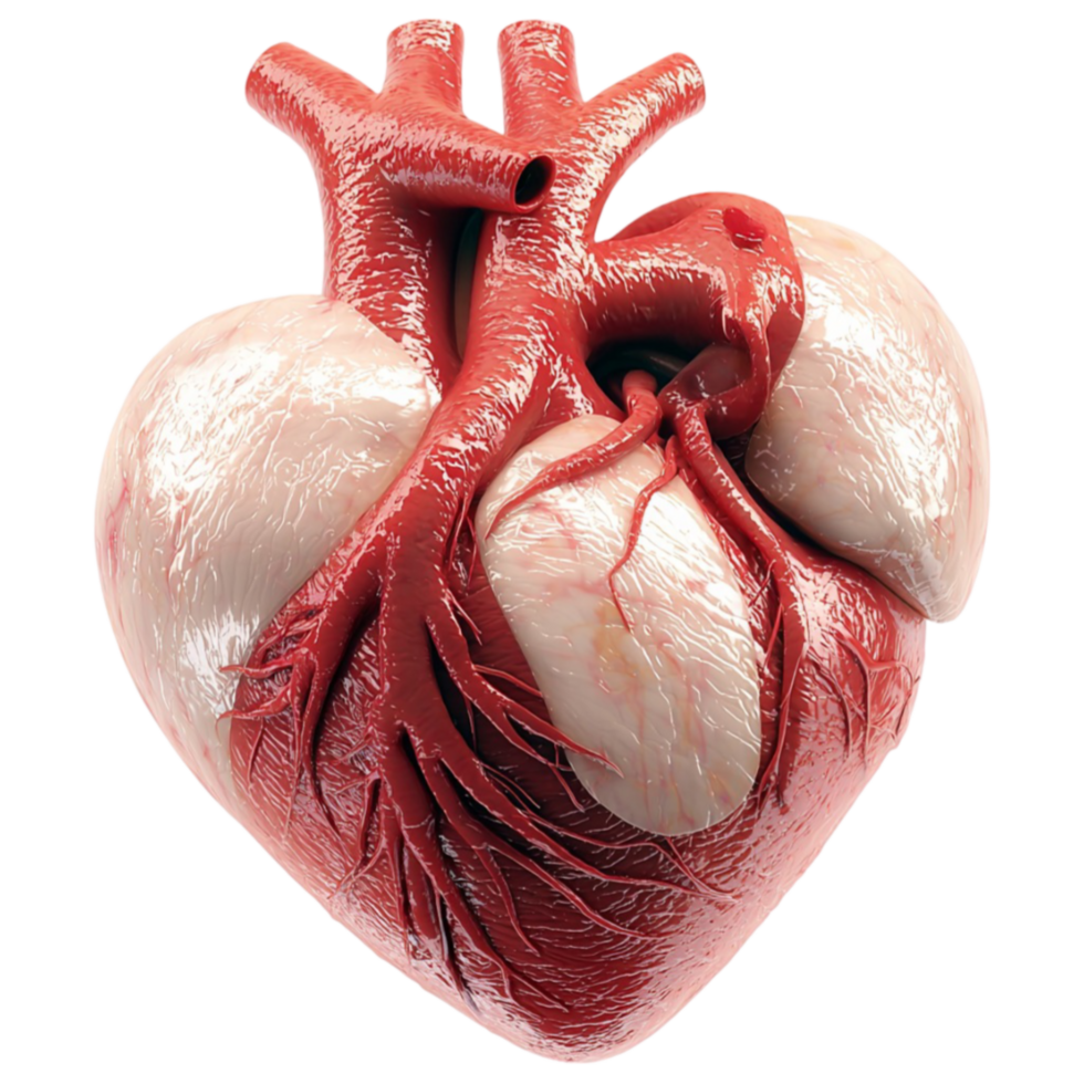 Anatomically detailed human heart with visibleeries looks realistic and scientific png