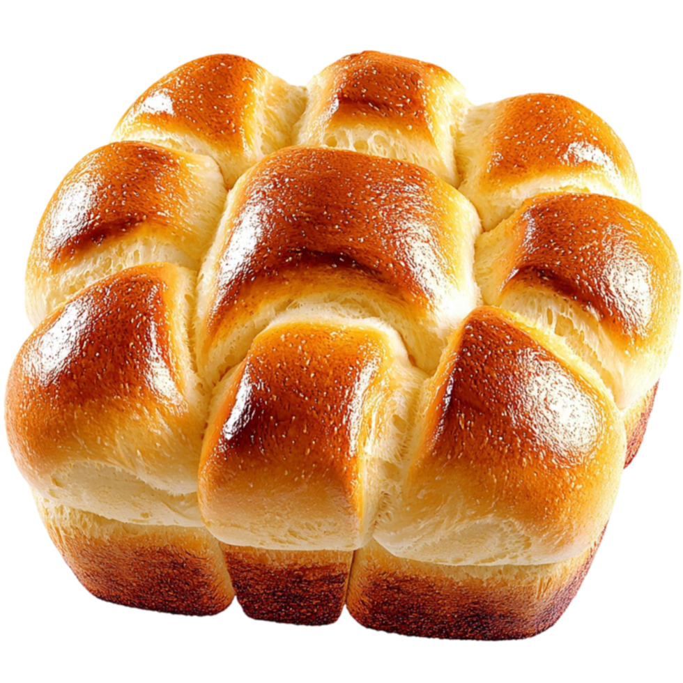 ly baked golden brown brioche bread has a glossy surface and fluffy texture png