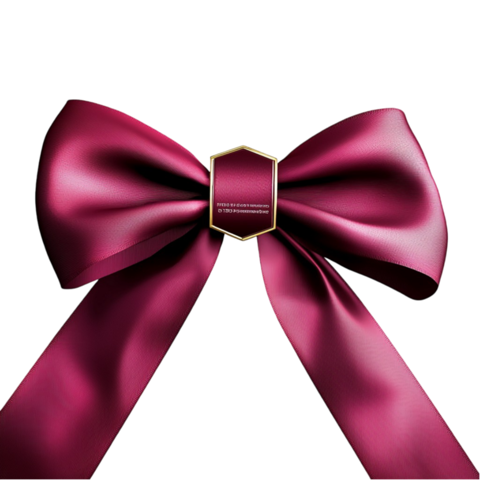 deep red satin bow is tied with perfect symmetrical loops png
