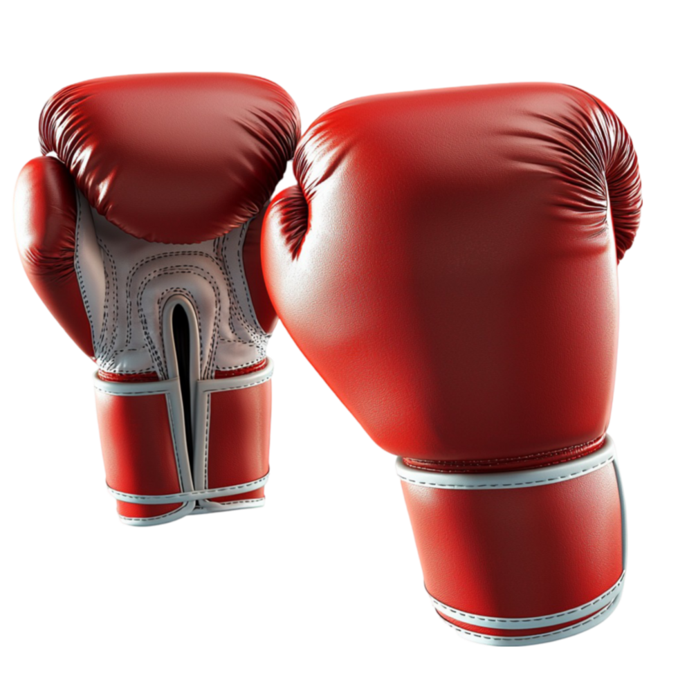 Red boxing gloves with a texture rest side by side png
