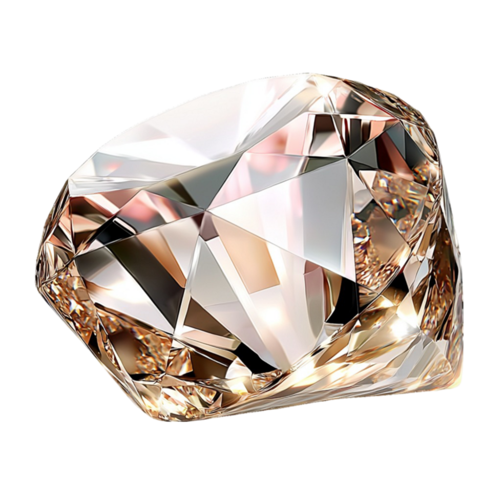 Large sparkling diamond with precise cuts reflecting brilliant light png