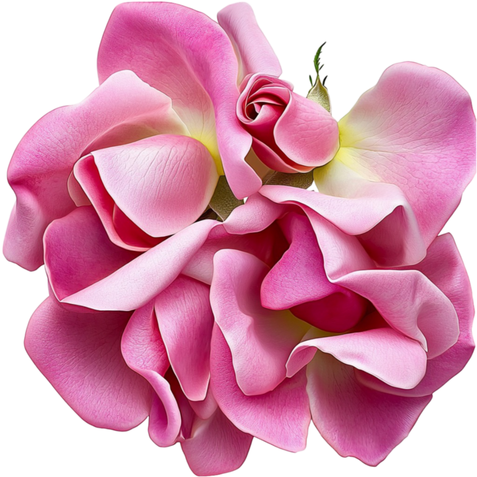 Beautiful pink rose petals arranged in a delicate formation png