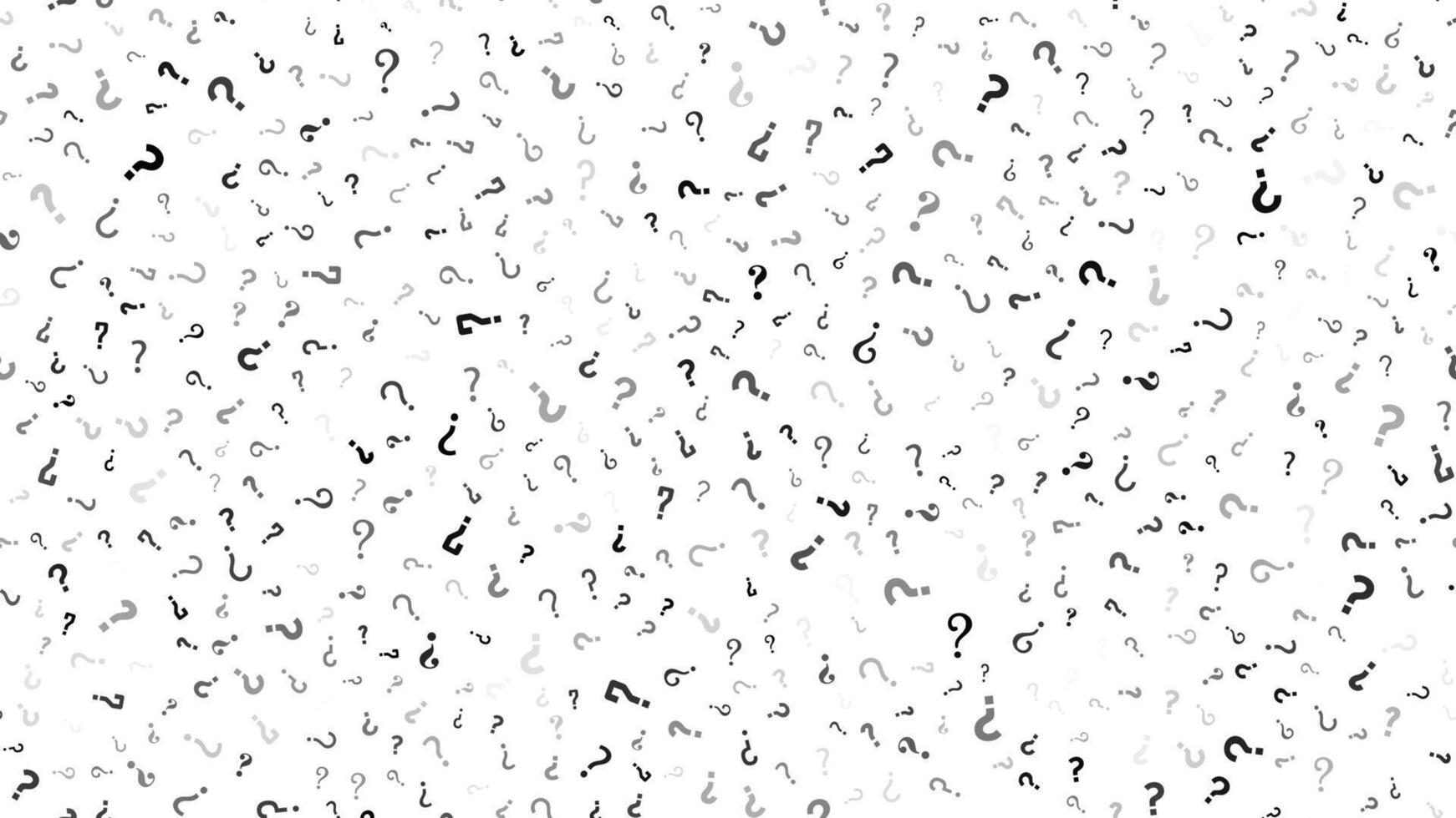 Pattern of black and gray question marks on white background for mystery concept and problem solving design. illustration. vector