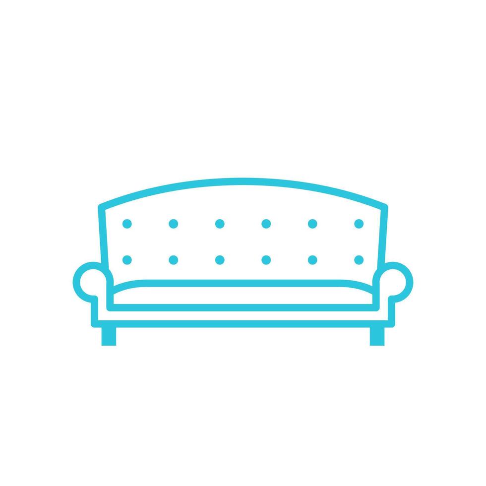 Relaxing Sofa icon. Isolated on white. Blue icon set. vector