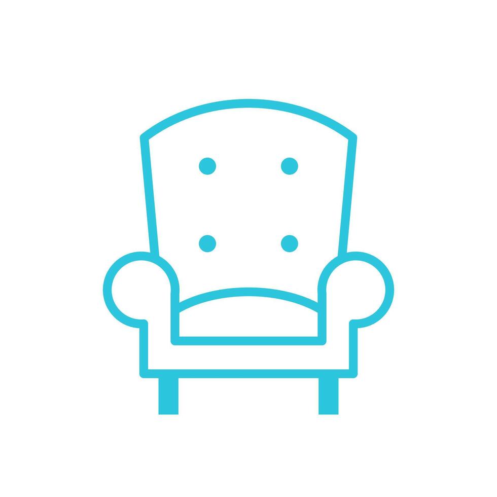 Relaxing Comfort Chair icon. Isolated on white. Blue icon set. vector