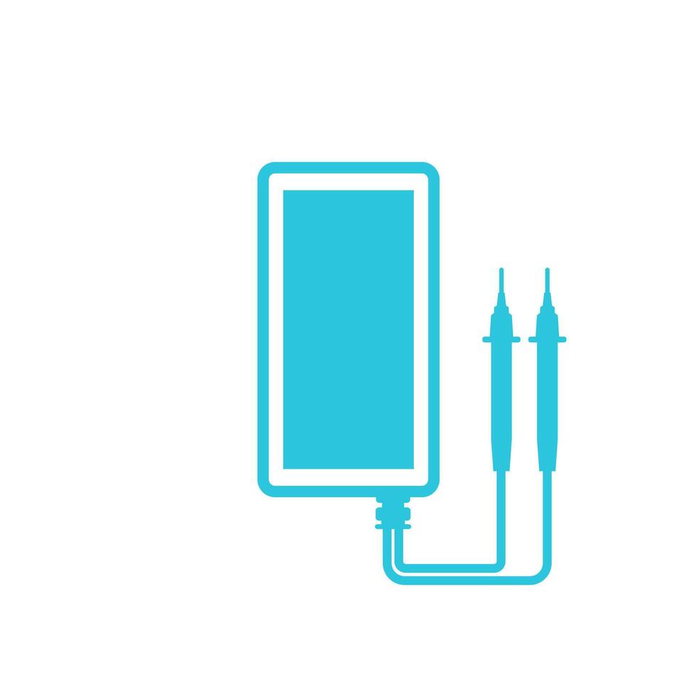 LCD digital multimeter icon. Isolated on white background. Blue icon set vector