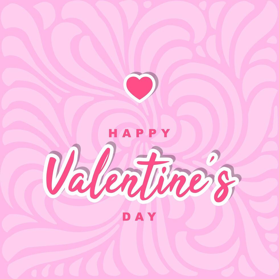 Valentine Serenity in Soft Pink Leaves , Greeting Card vector