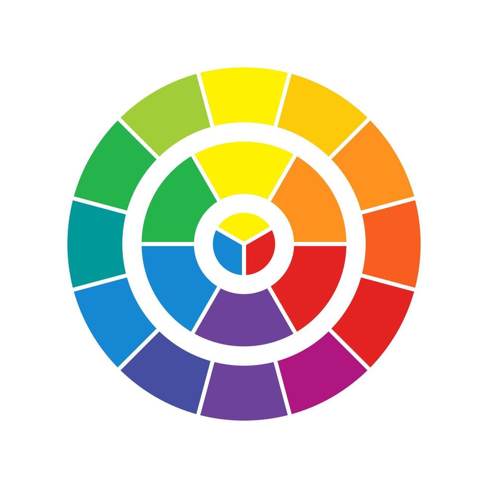 Color wheels isolated on white background. vector