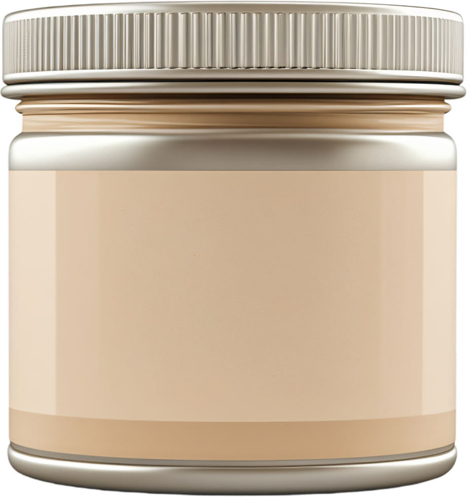 Elegant container with neutral label, radiating simplicity and style, perfect for product showcasing. Minimalist design at its finest. png