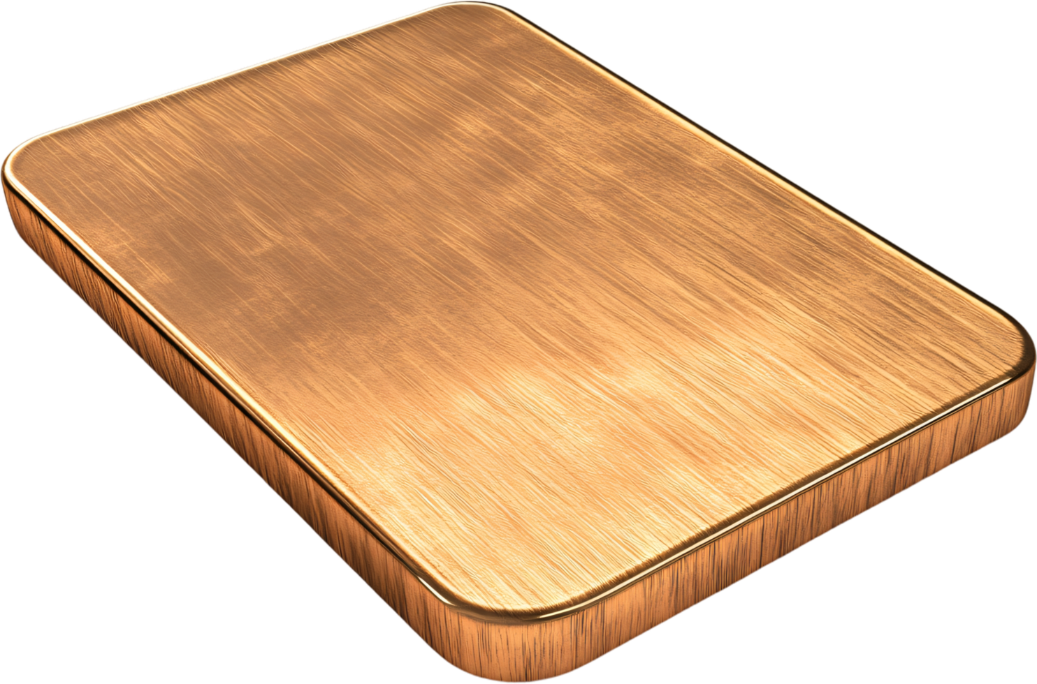 A sleek, brushed-metal plate with rounded edges, exuding a modern and minimalist aesthetic. Its surface shows signs of a textured finish. png