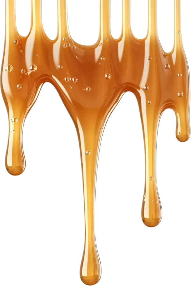Golden syrup drips down, creating a delicious and tempting display, capturing its smooth texture. Perfect for sweetening desserts png