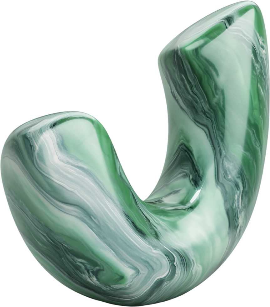Swirled abstract form. Fluidity of color and shape in a dynamic, curved object of art that balances form with chromatic interest. png