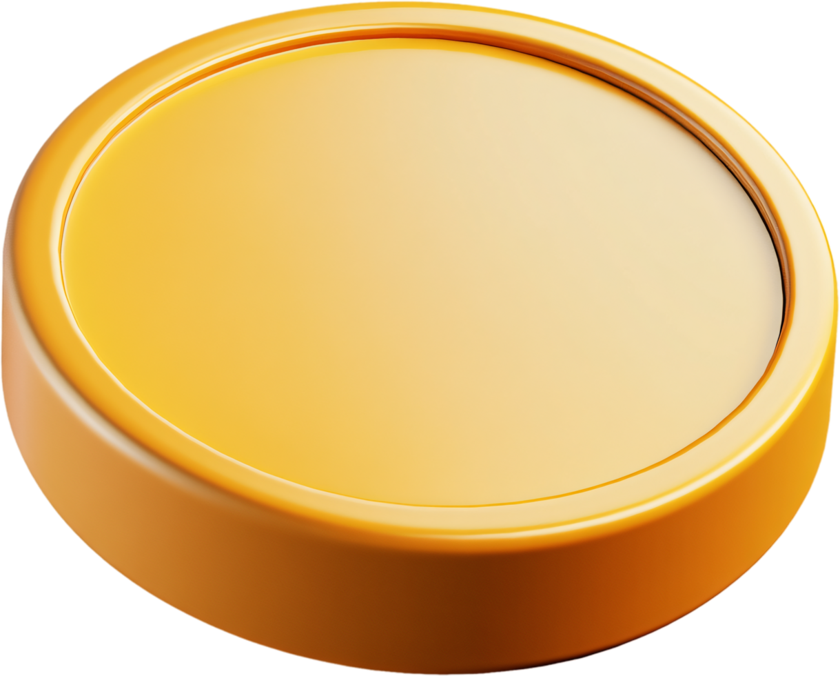 A shining, golden coin, perfect for representing currency, wealth, or achievement. Its simple design lends itself to many applications. png