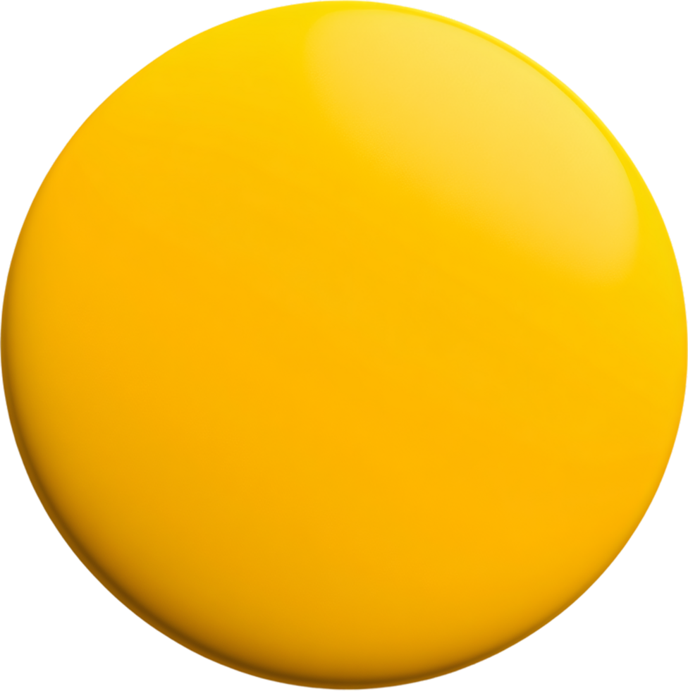 A smooth, vibrant, yellow sphere stands out against a stark black backdrop, radiating light with a soft glow and highlights. png