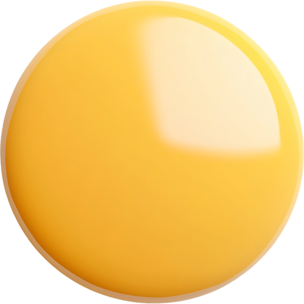 A vibrant, smooth, round disk glows with a warm, honeyed yellow hue, reflecting light in a soft, inviting manner, evoking happiness and warmth. png
